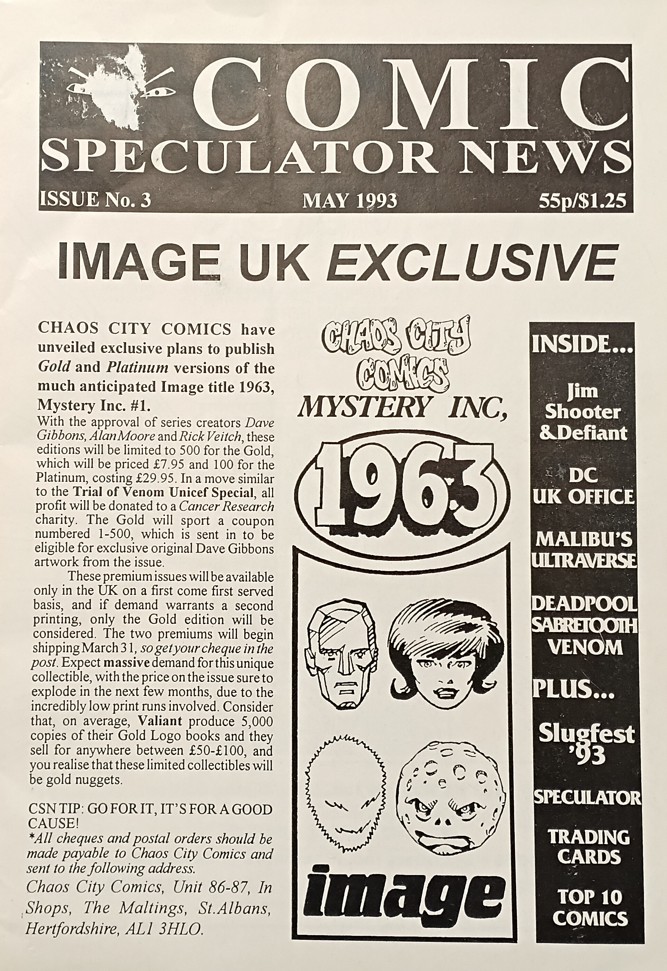 Comics Speculator #3 comic cover
