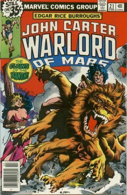 John Carter Warlord of Mars #21 comic cover