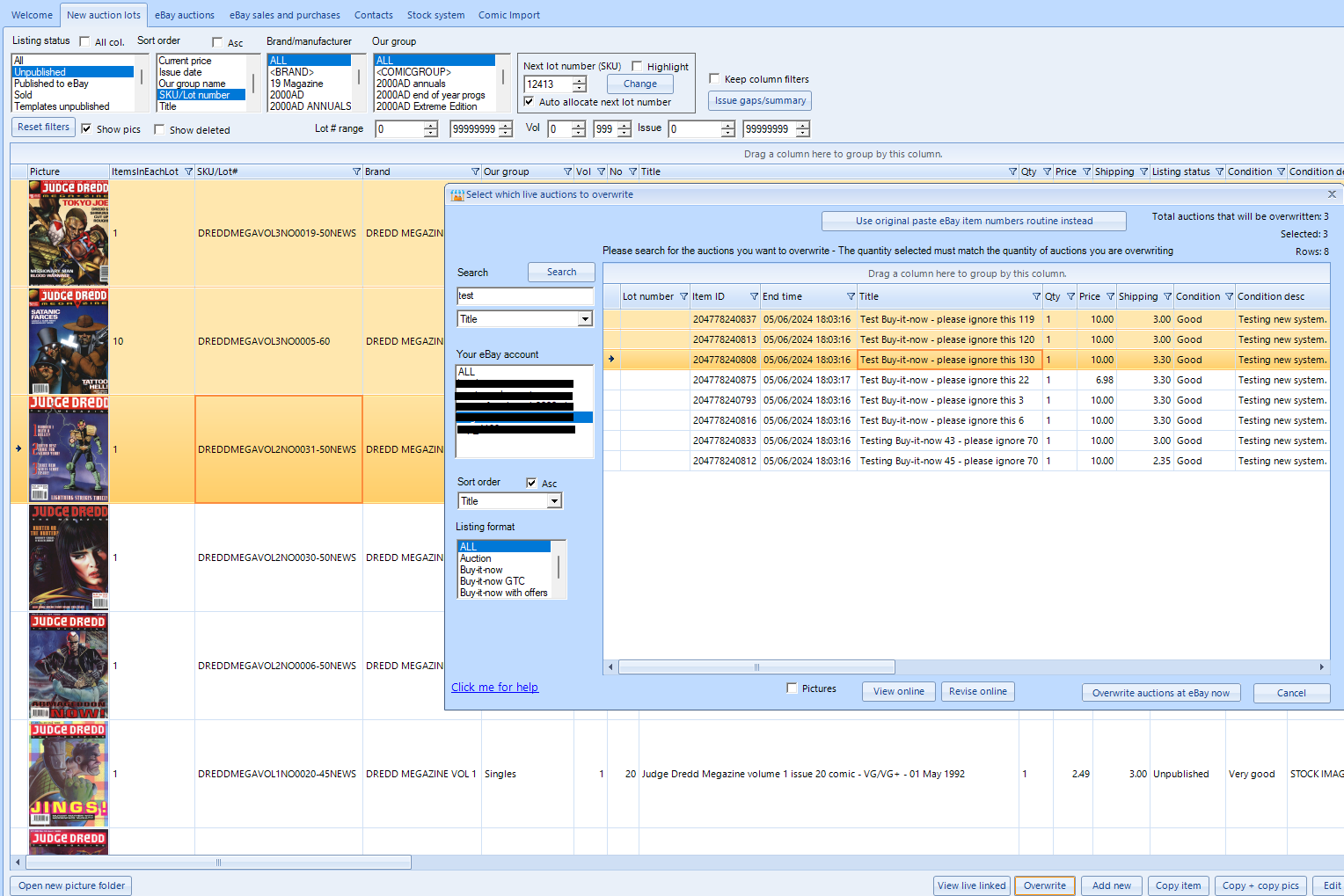 Jumble Saler Over Write - Overwriting eBay auctions and the benefits of using place holder auctions