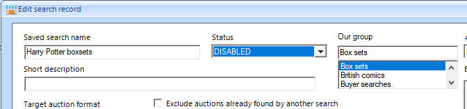 Jumble Saler img A1 - Jumble Saler eBay search system - Getting started on the 'Setup searchs' tab